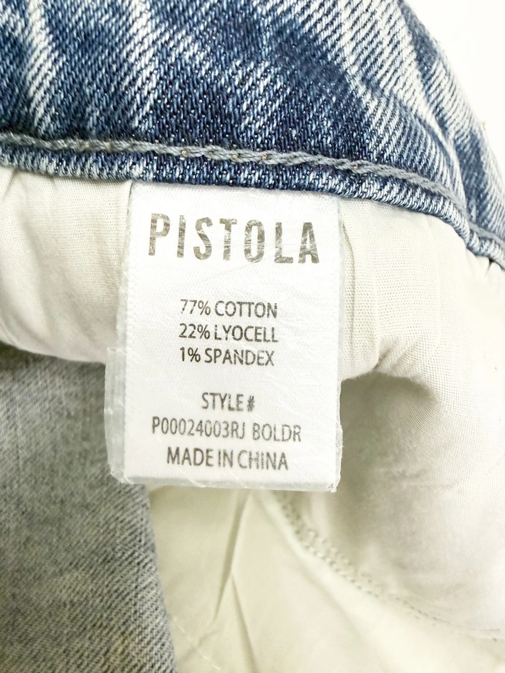 Pistola Kaylee High Rise Pinched Loose Straight Jean Short in Boulder Wash Blue